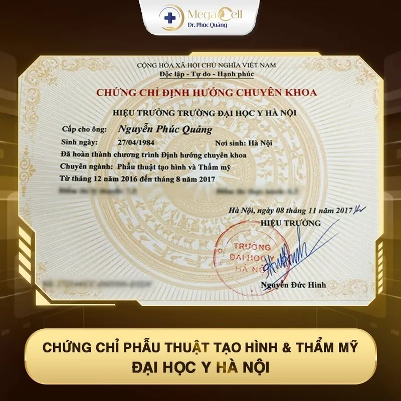 Chứng chỉ Phẫu thuật tạo hình và thẩm mỹ