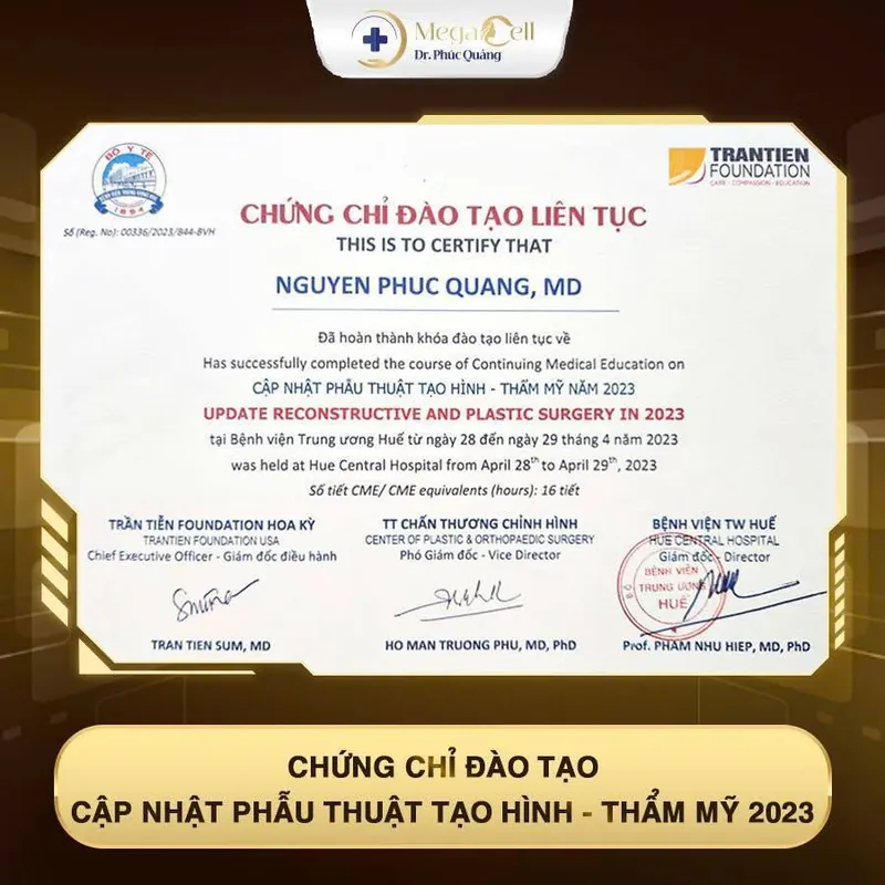 Chứng chỉ cập nhật phẫu thuật 2023