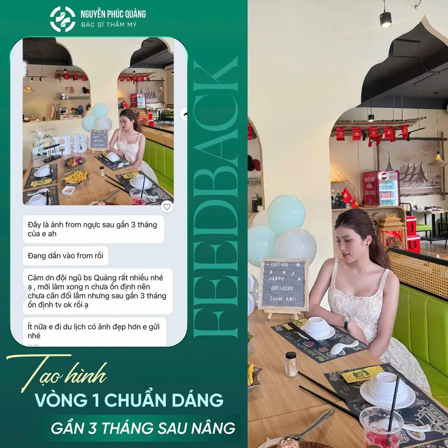 Feedback khách hàng nâng ngực sau 3 tháng